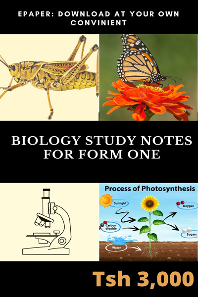 BIOLOGY STUDY NOTES FOR FORM ONE